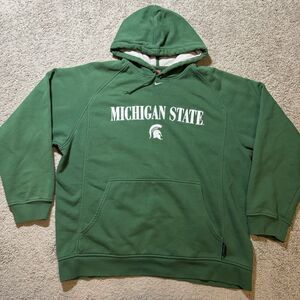 VTG Nike Michigan State Spartans Green Hoodie Sweatshirt Men’s L Center Swoosh